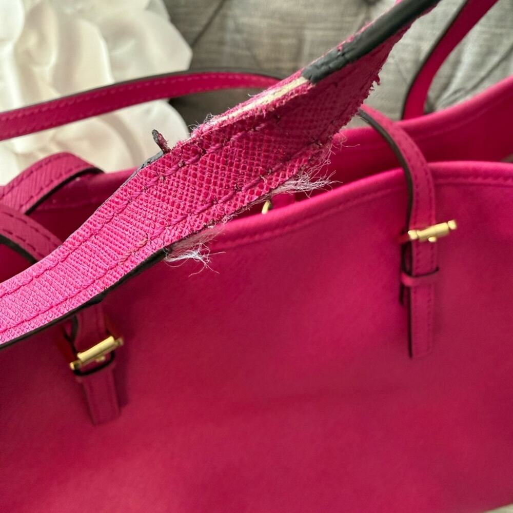 Michael Kors Hot Pink Tote Bag Purse - Picture 7 of 13